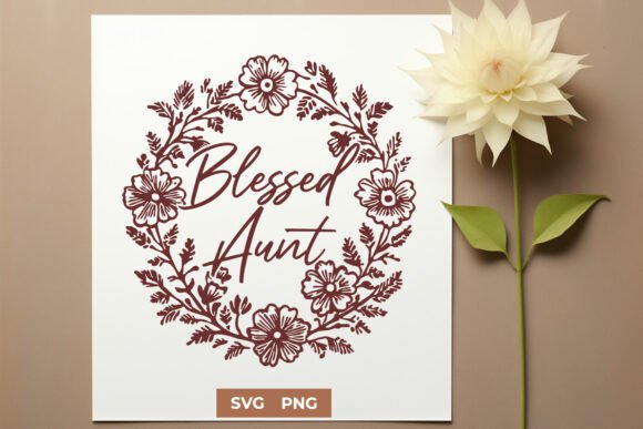 Blessed Aunt Floral Wreath SVG PNG Print Review