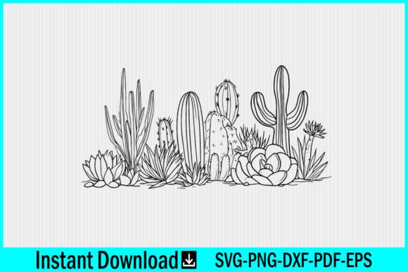 Cactus and Succulent Floral Border SVG Review