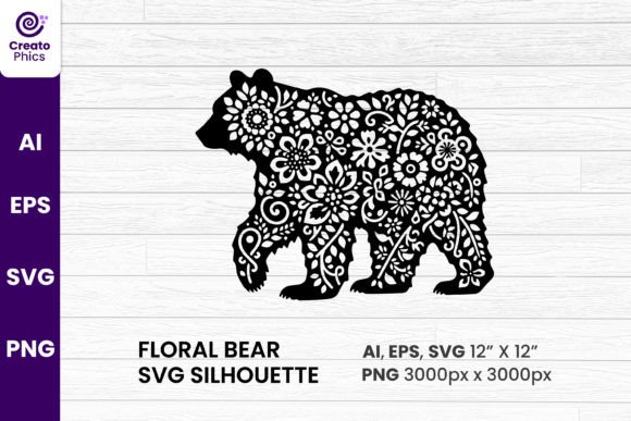 Floral Bear Svg Silhouette Sublimation Review
