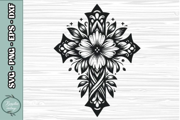 Floral Cross SVG Clipart 19: A Designer's Review for Real Projects