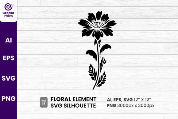 Floral Element SVG Silhouette Flower Review