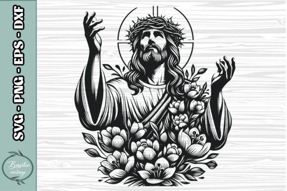Floral Jesus SVG Clipart 13: A Designer's Review