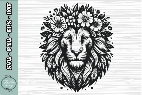 Floral Lion SVG Clipart 14: A Designer's Stitch Test