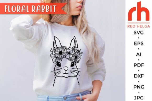 Floral Rabbit SVG for Embroidery Projects