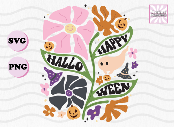 Happy Halloween Boho Floral Ghost SVG Review