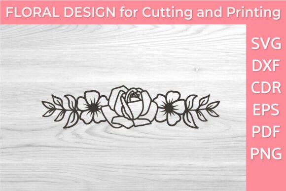 Minimalist Floral Divider SVG PNG Rose Review