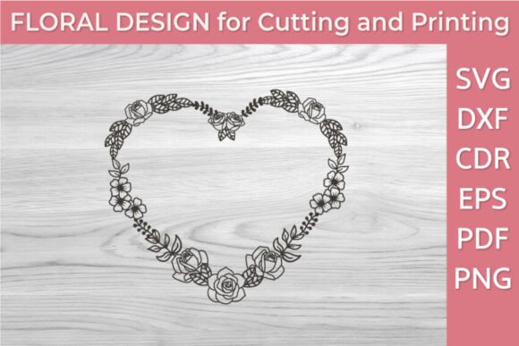 Romantic Heart-Shaped Floral Frame SVG Review