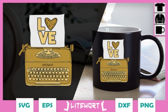 Yellow Typewriter Floral Love SVG Review